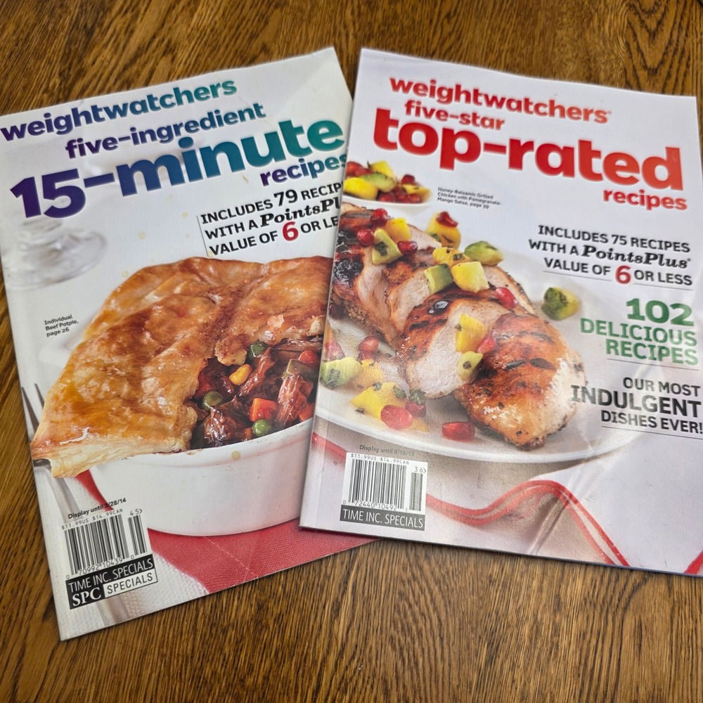 Weight Watchers Magazine Bundle 15-Minute & Top-Rated Recipes PointsPlus 2 Books